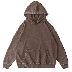 2025 personalizado Vintage francés Terry de gran tamaño pesado sol desteñido en blanco lavado con ácido Sudadera con capucha desgastada ecológica transpirable - Product Image 6