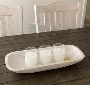 Cuenco de masa de madera Nogal antiguo Marrón rojizo Vintage Rectangular Hecho a mano Decoración para el hogar Cuenco de masa de relleno de cera L18 X W8 X H3 pulgadas - Product Image 3