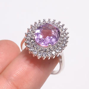 Elegante Anillo de Plata de Ley 925 con Hermosa Gema de Amatista Morada, Joyería de Alta Calidad para Compromiso - Product Image 3