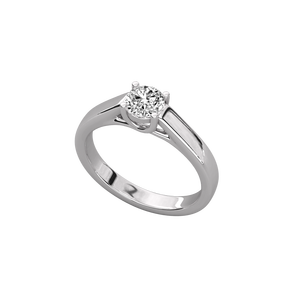 Bague solitaire en or 9 carats avec diamant brillant - Product Image 4