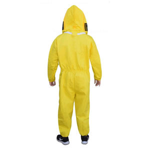 Nouvel arrivage de combinaison d'apiculture Costume d'abeille unisexe Rideau à capuche détachable pour apiculteurs Combinaison d'abeille en coton jaune robuste - Product Image 4