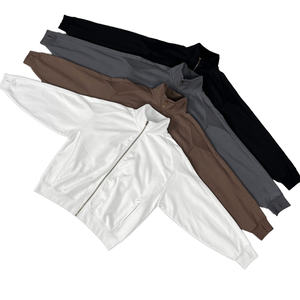 Suéter y sudaderas con capucha transpirables de algodón de 430gsm 100% de gran tamaño con cuello levantado sólido de alta calidad para mujer - Product Image 1