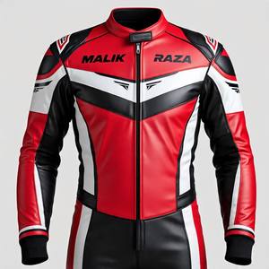 Combinaison de course Pro durable | Expertise de Malik Raza | Peau de vache à grain supérieur et panneaux flexibles | Libérez votre style personnalisé - Product Image 1