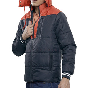 Haute qualité hommes couleur unie léger à capuche doudoune couleur personnalisée hommes couleur unie matelassé doudoune chaude vers le bas - Product Image 1