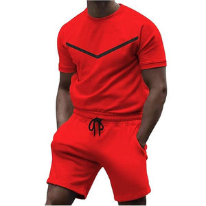 Conjunto de pantalones cortos informales de verano 2025 para hombre, camiseta de manga corta y pantalones cortos, conjunto de chándal sólido, conjunto corto de verano para hombre, ropa para hombre - Product Image 4