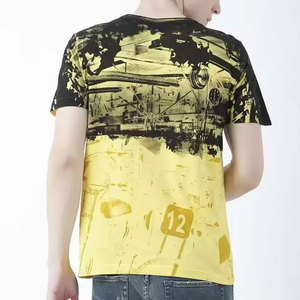 เสื้อยืดแขนสั้นพิมพ์ลายสีเหลืองสำหรับผู้ชาย ลายรถยนต์ คอกลม ทรงปกติ ใส่สบายๆ - Product Image 5