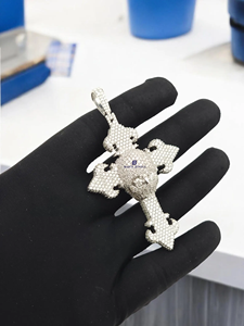 Pendentif Croix Moissanite Luxe Iced Out VVS Diamant Bijoux Hip Hop Finition Argent Collier Statement - Product Image 4