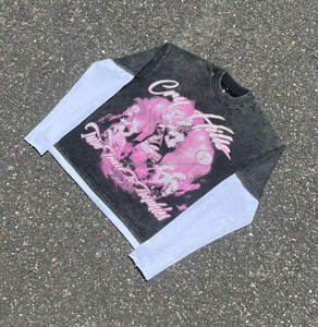 Camiseta de manga larga de doble capa Fabricantes personalizados Casual para hombres Camisetas de punto impresas de microfibra personalizadas de microfibra - Product Image 1