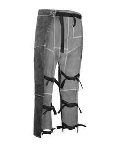 Custom <b>Leather</b> Welding Pants <b>Chaps</b> Heat Flame Resistant Split Cowhide Safety Leg Protection Workwear for <b>Men</b> Industrial PPE OEM - Product Image 2