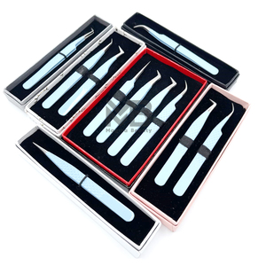 แหนบต่อขนตาแบบด้ามเพชรเคลือบสีใหม่พร้อมโลโก้ตามสั่ง - Product Image 4