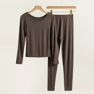 Calzoncillos largos para mujer a precio de fábrica, tela elástica de poliéster 100%, ropa interior térmica transpirable de invierno, superventas - Product Image 2