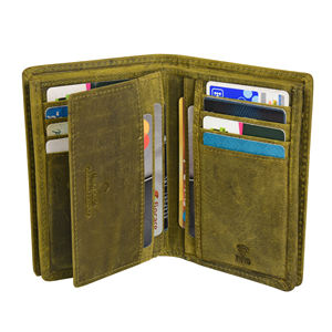 Genuine Leather <b>Men's</b> Fashion Bifold <b>Wallet</b> with <b>RFID</b> Protection Flip ID Window Cotton Lining and Multiple Card Slots - Product Image 1