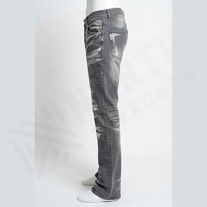 Pantalones Vaqueros de Mezclilla Elásticos Ajustados con Estilo Desgastado para Hombre, Color Personalizado al por Mayor, Diseño de Diseñador, Cintura Media, Estilo Holgado, OEM Personalizado - Product Image 3