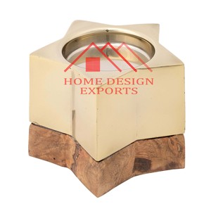 Centres de table Unique fait à la main bougeoir votif à vendre en gros prix le plus bas en bois chauffe-plat bougeoir - Product Image 2