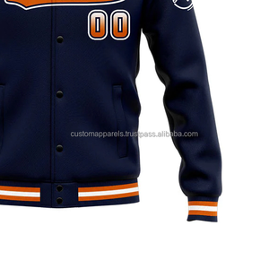 Chaquetas universitarias Letterman con cuello levantado personalizadas al por mayor, con logotipo bordado en la parte delantera, para promociones, en la venta al por mayor - Product Image 6