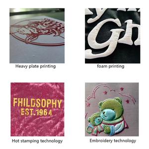 Camiseta de algodón orgánico con cuello redondo de talla grande, Camiseta lisa de gran tamaño con peso pesado, camiseta con logotipo estampado de pantalla personalizado para hombre - Product Image 4