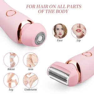 Depiladora Eléctrica Inalámbrica Rosa para Mujer, IPX7, Recargable por USB, 2 en 1, para Rostro, Labios, Brazos, Piernas, Axilas, Área del Bikini - Product Image 1