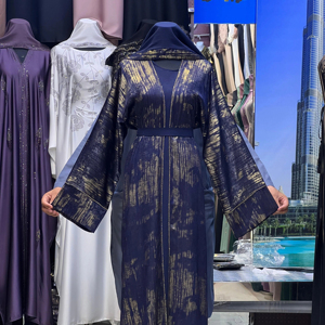 2025 nueva ropa islámica tradicional para mujeres Dubai Abaya inspirado en Arabia Saudita ropa musulmana del Golfo transpirable negro - Product Image 1