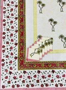 Tapis de table à manger imprimés Jaipuri sur mesure avec serviettes pour 6 places en différents modèles et couleurs pour la maison et les hôtels. - Product Image 4