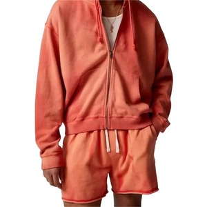 Shorts pour hommes, design OEM, style vintage, délavé à l'acide, effet usé, délavé au soleil, style urbain, taille élastique - Product Image 3