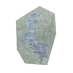 Alfombra Adrift Blue Classic Tra-15231 de Lana y Viscosa Hecha a Mano, 10 mm, Rectangular, con Patrón Jacquard Abstracto para el Hogar y el Pasillo - Product Image 1