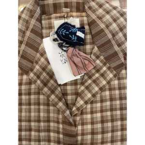 Camisa Oversize de Popelina de Algodón con Diseño de Doble Cuadros en Tono Tierra - Product Image 5