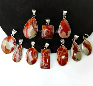 Élégant Unique Noreena Jasper Pendentif Collier En Gros Fine Jewelry Femmes 925 Argent Naturel Pierres Précieuses Lunette Principale Moissanite - Product Image 1