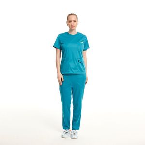 Uniforme Médico Unisex de Manga Corta, 100% Algodón de Primera Calidad, Ecológico, Cuello Alto, Color Sólido, para Uso Hospitalario - Product Image 1