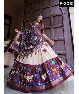 Indian Traditional Wear Dall Satin Lehenga with Digital Print Full Stitched and <b>Mirror</b> Lass Border Lehenga Choli with Dupatta - Product Image 1