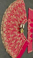 Lehenga Choli Fait Main de Haute Qualité pour Femme, Robe Brodé en Soie et Filet pour Mariage et Soirée, Techniques d'Impression à la Main