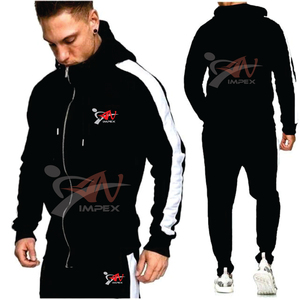 Survêtement à glissière avec logo d'impression personnalisé de haute qualité pour hommes Combinaison de survêtement à matériau flexible pour l'hiver - Product Image 5