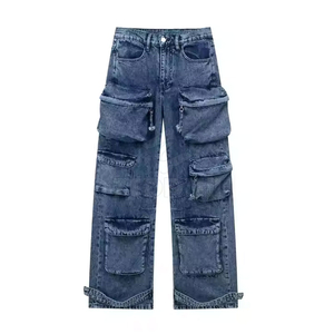 Pantalones Cargo de algodón para hombre con diseño de múltiples bolsillos Estilo de utilidad al aire libre Perfecto para senderismo y ropa de calle diaria - Product Image 1