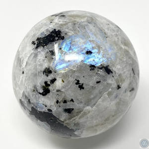 Pierres précieuses naturelles de qualité supérieure en gros, sphère de pierre de lune arc-en-ciel avec boule de cristal scintillante pour la guérison, l'ancrage et le Feng Shui - Product Image 5
