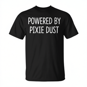 T-shirt Powered By Pixie Dust noir unisexe taille adulte S M L XL XXL - Product Image 2