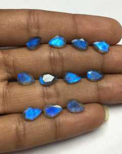 Lot de 10 pierres précieuses en vrac à facettes en Labradorite coupe poire pointues 3x5mm à 15x20mm pierres de fabrication de bijoux - Product Image 5