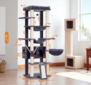 Vietnam OEM PCC20 Cat Tower avec plates-formes en bois aspect surélevé revêtement résistant aux rayures pour une longue utilisation - Product Image 4