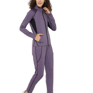 Ropa de mujer de alta calidad, chándal de invierno, conjunto de dos piezas, cremallera, cuello levantado, chándales para correr - Product Image 1