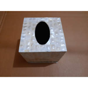 Mother <b>of</b> Pearl Bone Wood Deco Napkin Dispenser and <b>Tissue</b> <b>Box</b> Cover for Home and Hotel Use - Product Image 1
