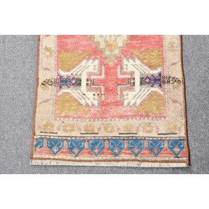 Alfombra de lana turca Vintage de 16x34 pies, diseño de retazos rojo y Beige, respaldo de látex de tejido plano para decoraciones de sala de estar, nuevo producto - Product Image 3