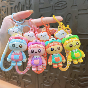 Lindo Llavero de Panda con Nube, de PVC y Acrílico, con Recubrimiento Líquido, Porta Llaves de Plástico - Product Image 1