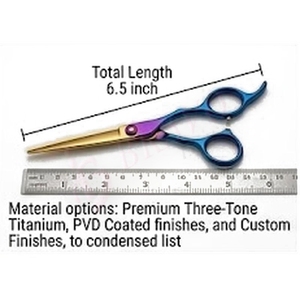 Premium Barber Scissors Three Tone Titanium Barber Scissors Professional Hair Cutting <b>Shears</b> Salon Hairdressing <b>Tool</b> - Product Image 4