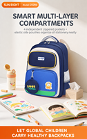 SUN EIGHT Sac à dos d'école primaire de 15,5 pouces pour filles et garçons, cartable ergonomique imperméable avec pochette ronde, modèle 22296