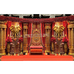 Mariage tamoul scène à thème vintage avec éléphants grande scène à thème malaisienne pour les mariages scène de mariage tamoul avec éléphants - Product Image 1