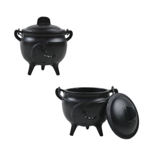 Royal Look Chaudron Triquetra Chaudron en fonte avec couvercle et poignée Kit de taches d'encens parfait Porte-sauge - Product Image 4