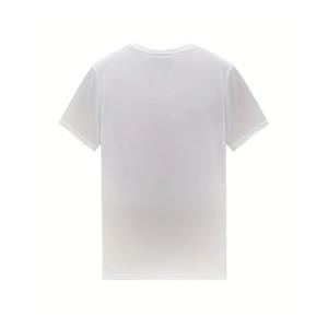 Camiseta de Algodón Grueso de Color Blanco con Pedrería, Manga Corta, Cuello Redondo, Talla Grande para Hombre - Product Image 2