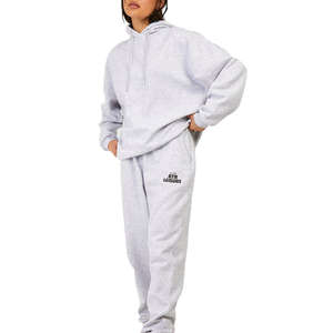 Ensemble de survêtements en velours automne hiver pour femmes personnalisées 100% coton sérigraphié survêtement lourd nouveau style de survêtements en velours - Product Image 1