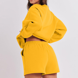 Sweat-shirt d'été et short pour femmes de la meilleure qualité Logo personnalisé Ensemble 2 pièces à la mode-Top Short Plus Size Ensembles pour femmes - Product Image 3