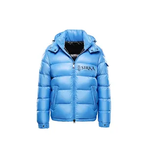 Großhandel Winter jacken für Männer OEM Designer klassische Baumwolle Blaulicht Farbe Kapuzen mantel zusammen Puffer Winter Unisex Custom