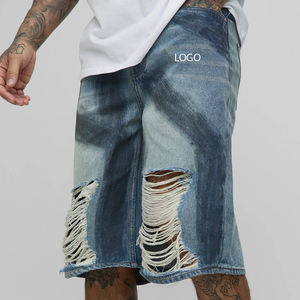 Shorts déchirés pour hommes, décontractés, fermeture boutonnée, prix de gros, service OEM pour les acheteurs en gros, coupe classique 2026, prix d'usine, respirant - Product Image 1