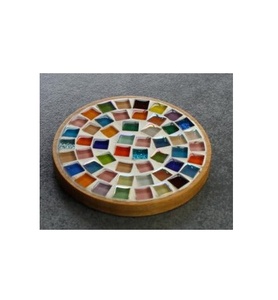 Posavasos de mosaico al por mayor Posavasos de mosaico multicolor de madera mixta posavasos de mosaico cuadrado redondo a bajo precio - Product Image 4